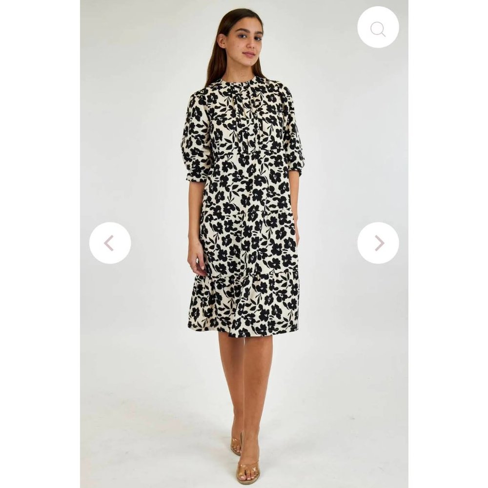 NWT UDEL PLEATS & TIERS DRESS